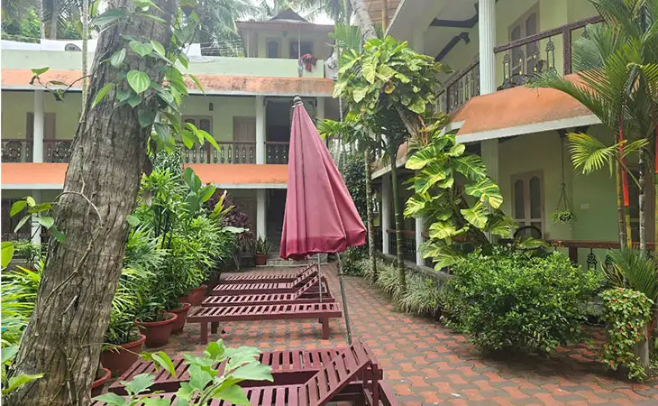 Ayurvedic resort peaceful resting area