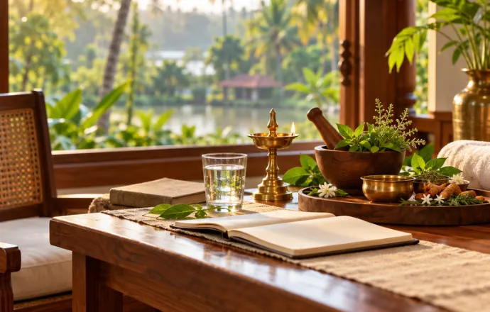Glass of water and fresh fruit on a table showing daily habits that support urinary tract health