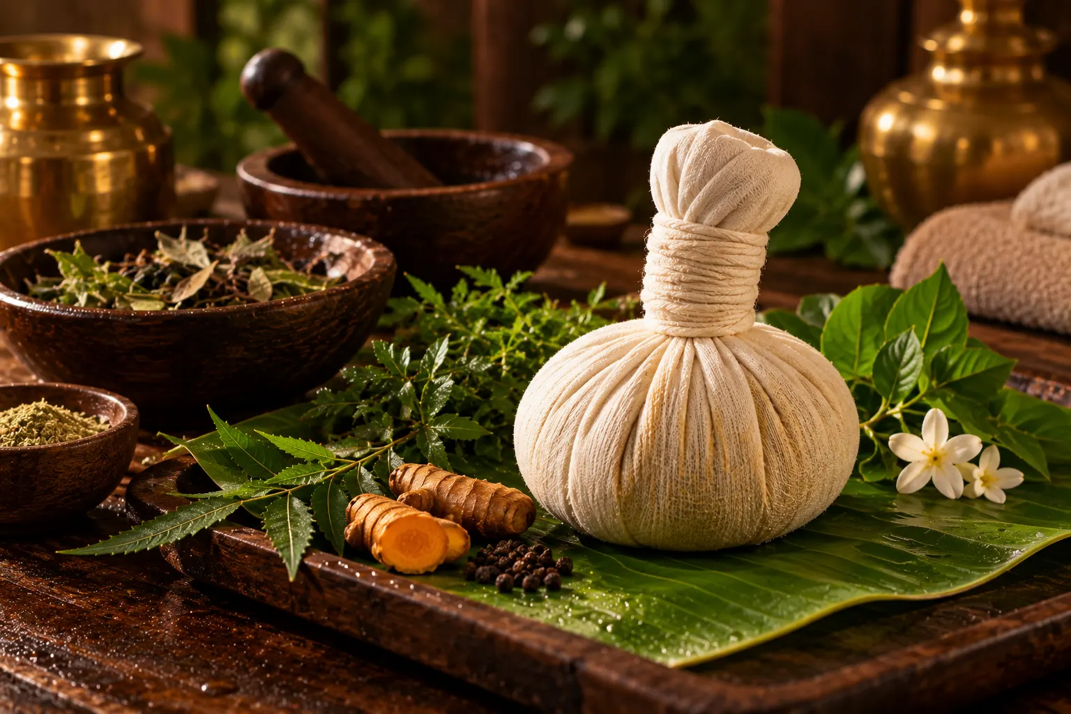 Herbal poultice for a personalised Ayurvedic program