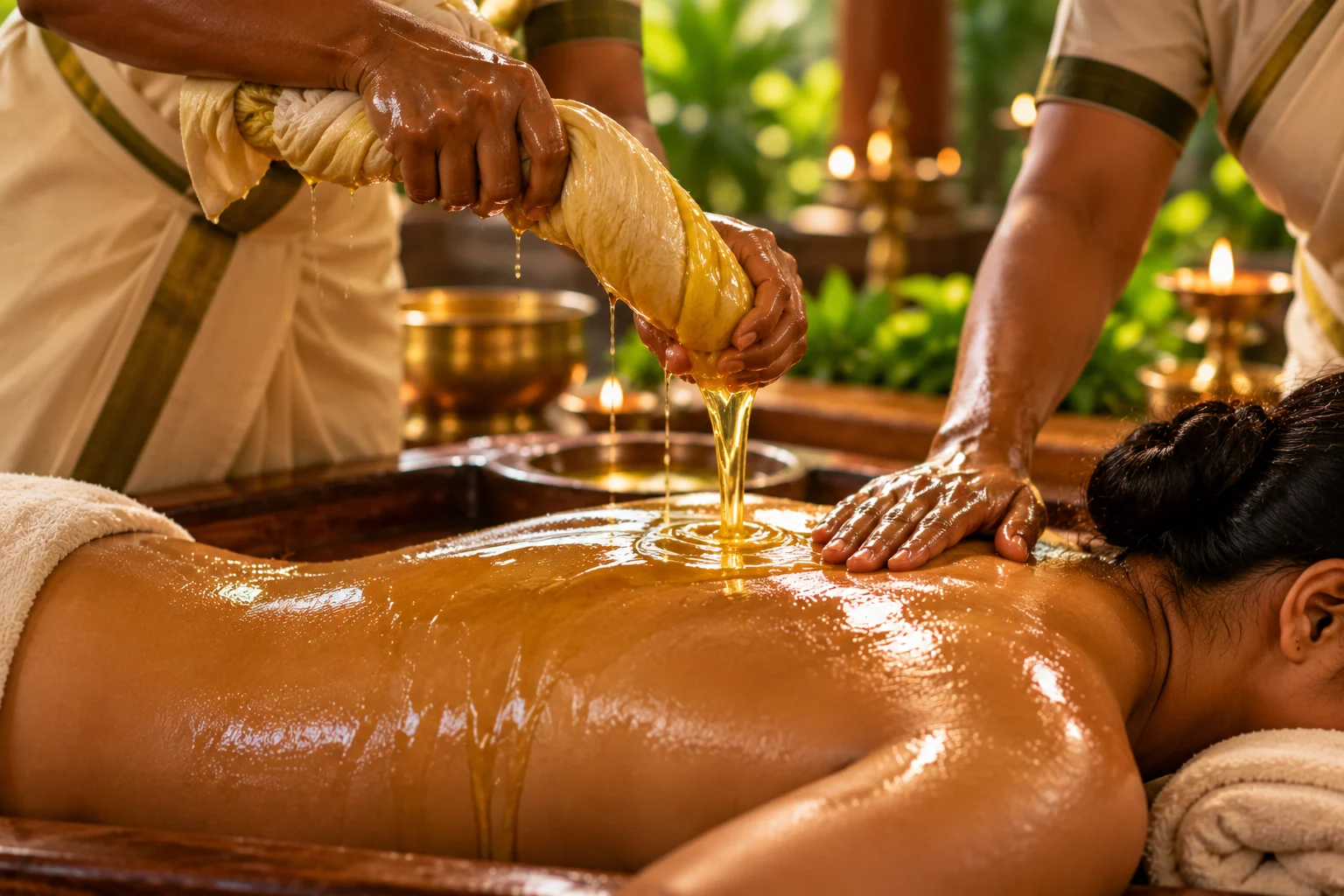 Pizhichil warm medicated oil therapy