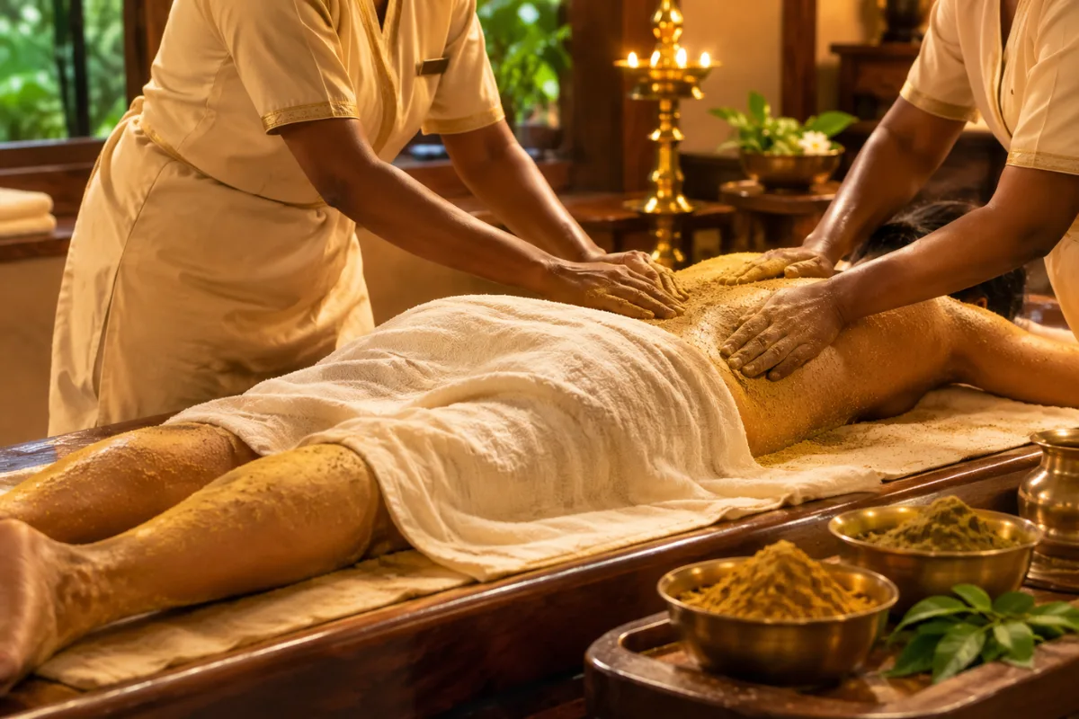 Udwarthana Ayurvedic powder massage